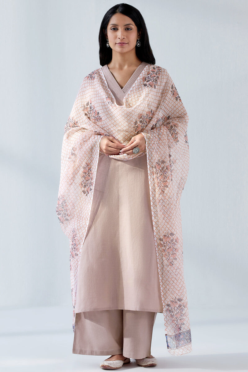 Naadirah Zoya Pink Cotton Linen Kurta