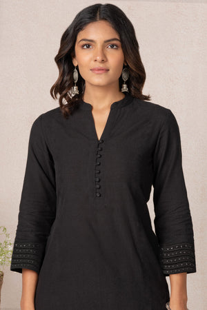 Nasrine Rehmat Black Handloom Kurta