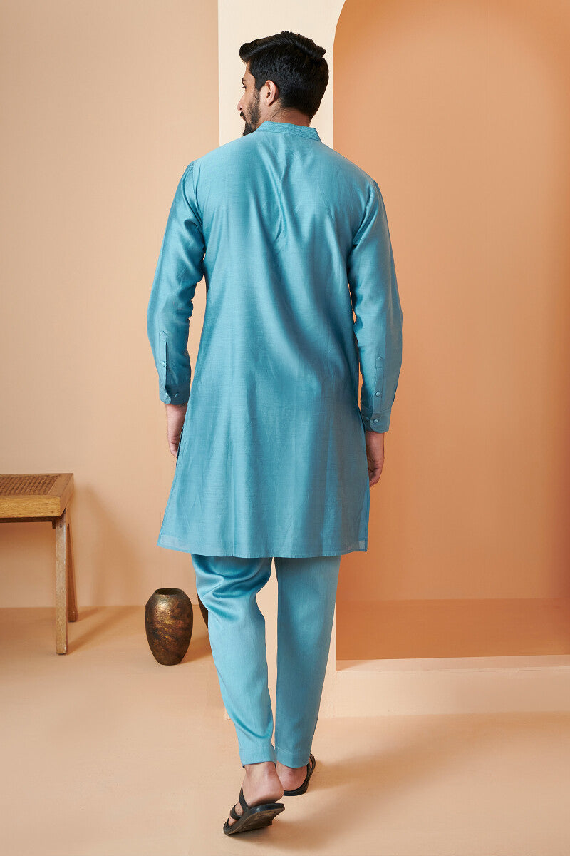 Shirin Arsh Blue Chanderi Kurta