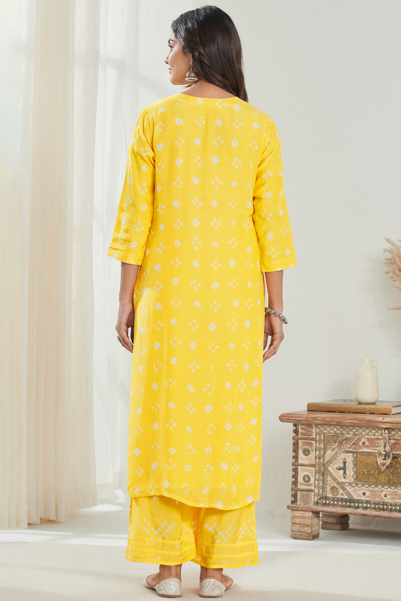 Gauhar Afroza Yellow Bandhej Kurta