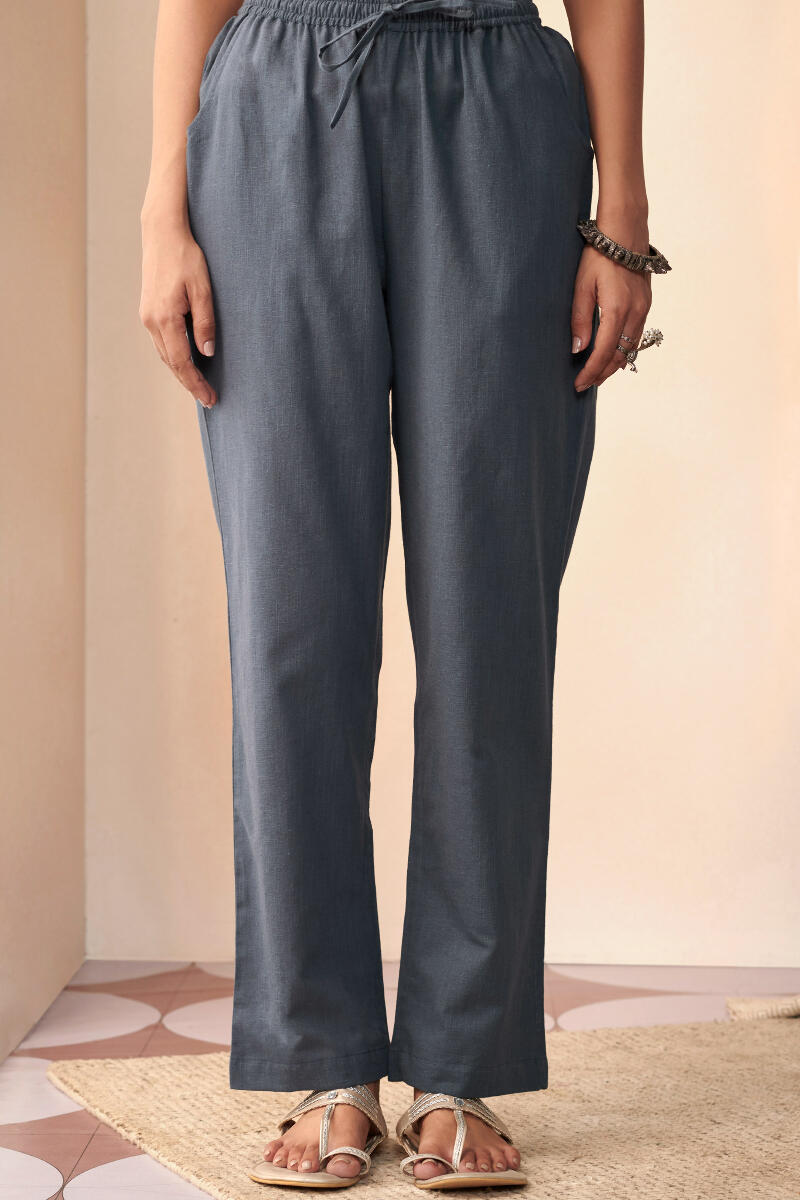Roza Maya Blue Cotton Flax Pants