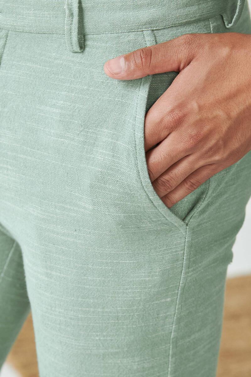 Zaid Aayan Sage Green Handloom Pants