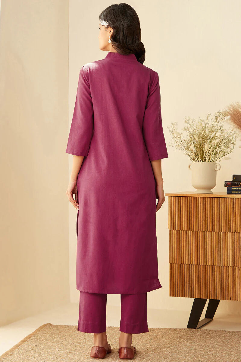 Surplus: Roza Seher Raspberry Pink Kurta