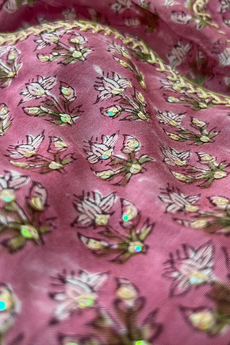 Mehrunissa Firosa Purple Sanganeri Kurta