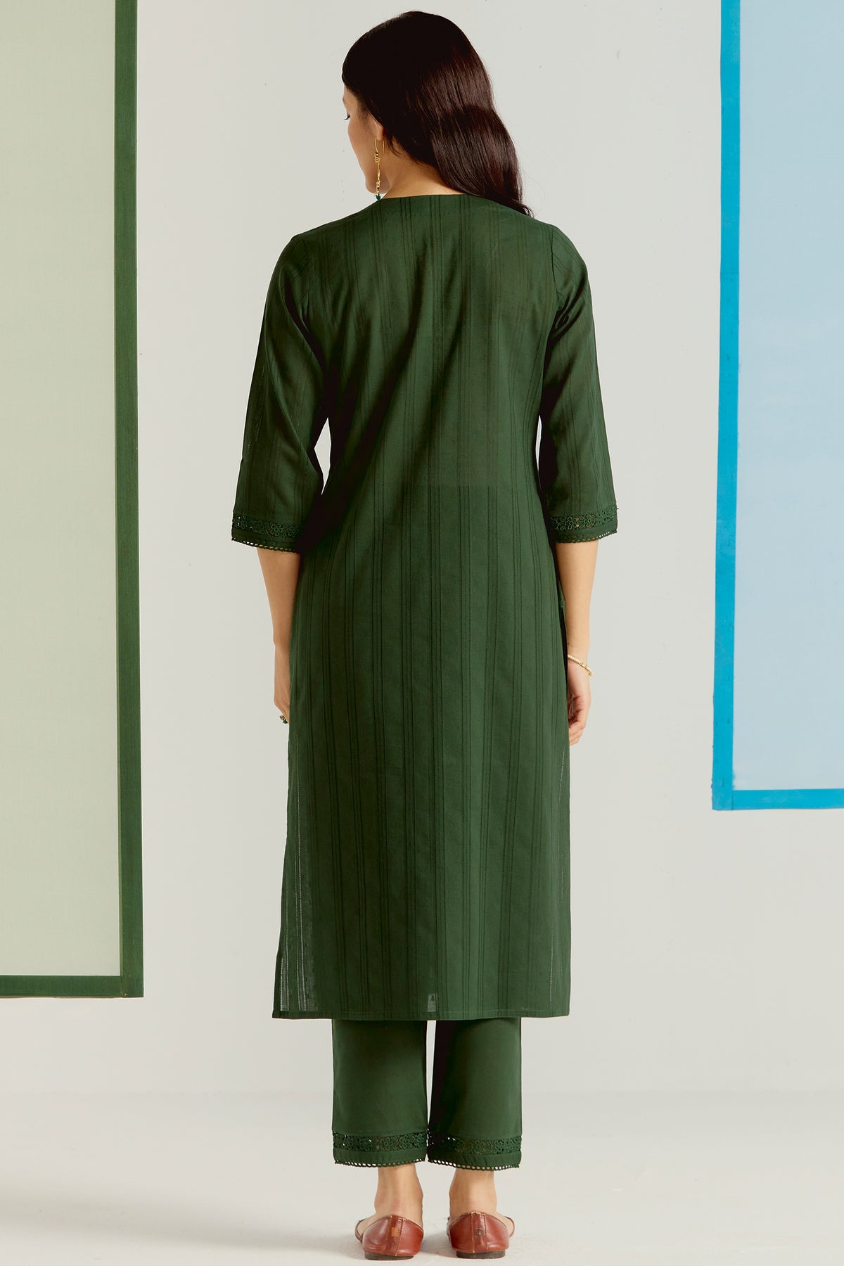 Roza Sehr Olive Green Kurta
