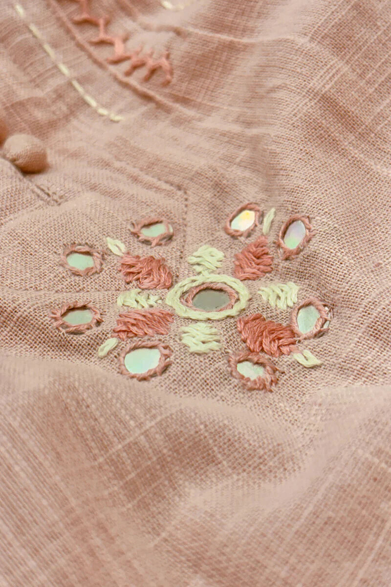 Surplus: Kashida Kiara Pink Kurta