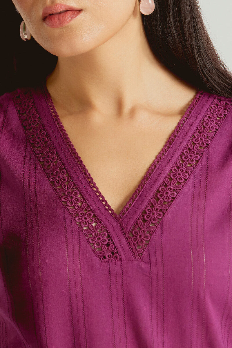 Roza Sehr Magenta Kurta