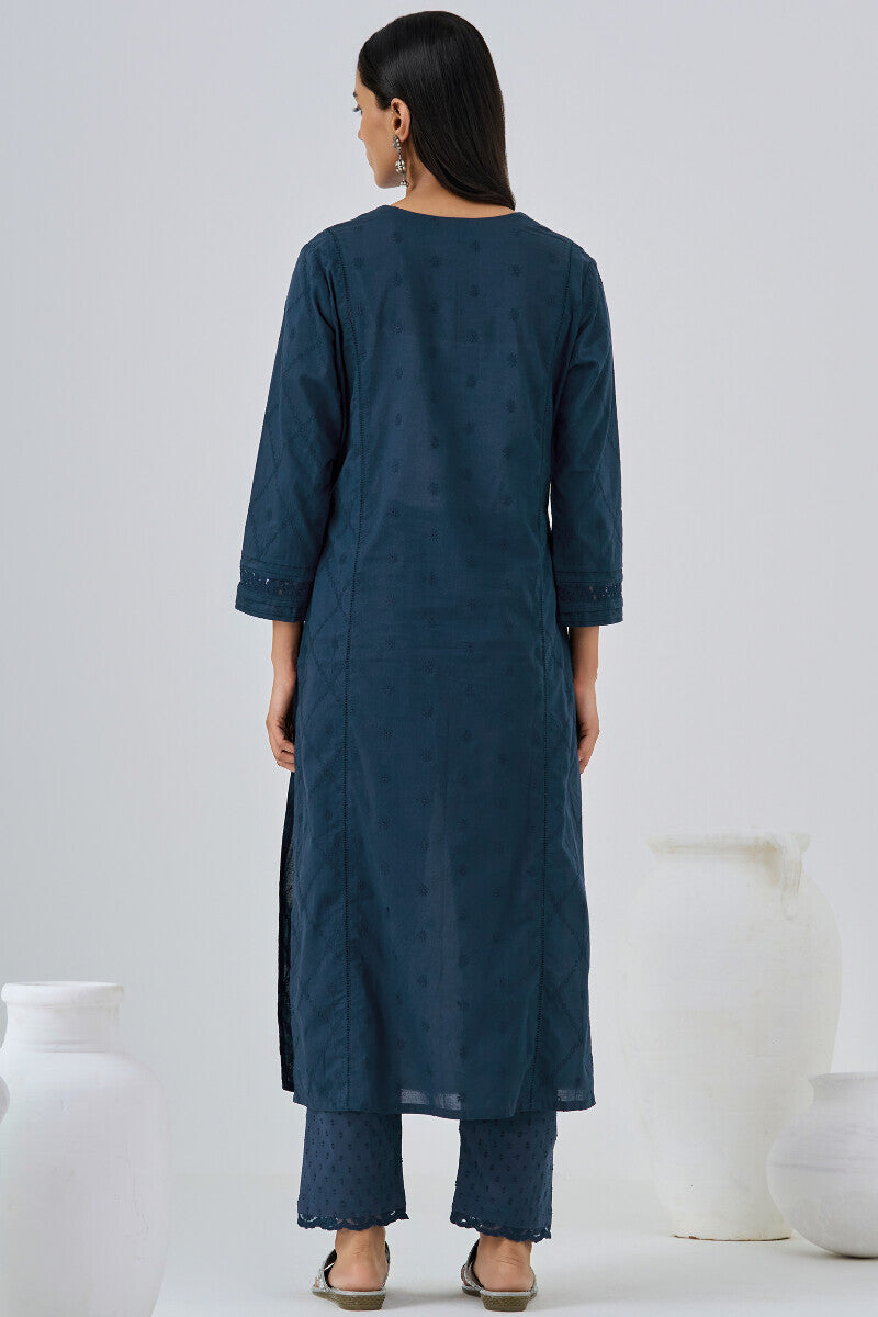 Roza Aafiyah Navy Blue Kurta