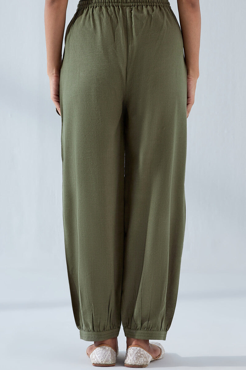 Nasrine Rehmat Olive Green Izhaar Pants