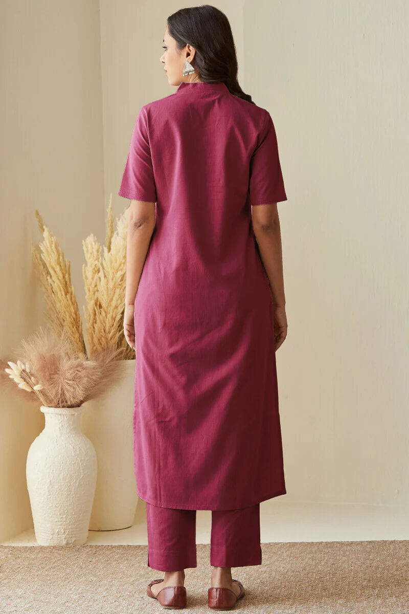 Roza Seher Carmine Pink Kurta