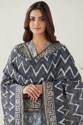 Sehra Zarah Grey Dabu Chanderi Dupatta