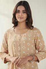 Gauhar Afroza Brown Bandhej Kurta