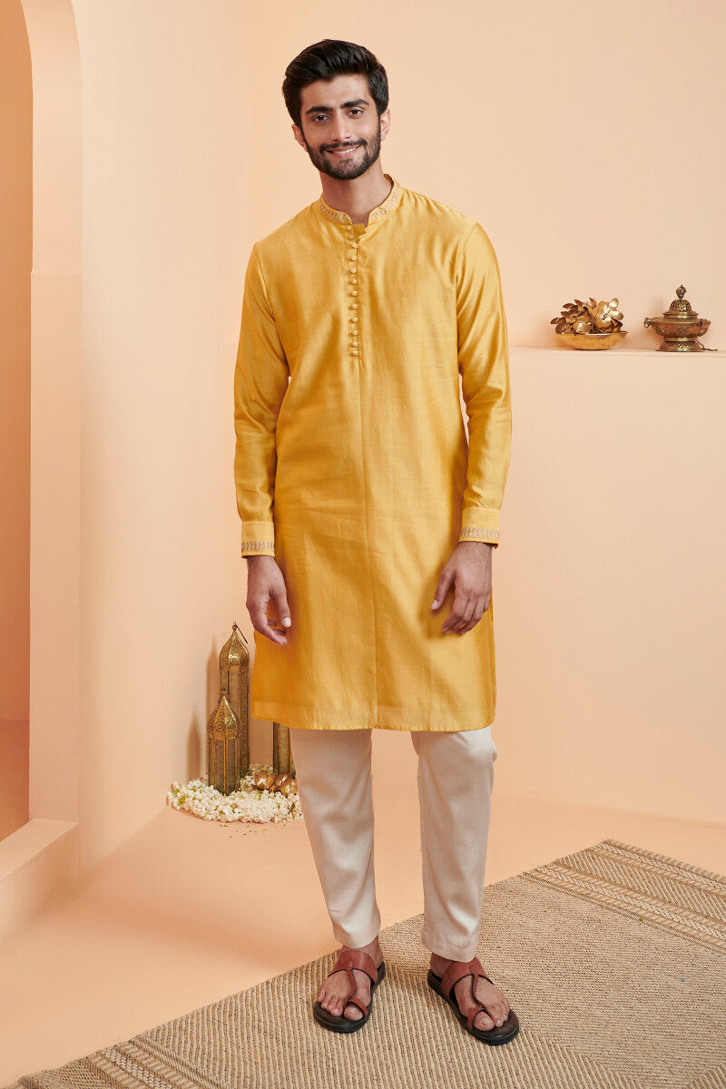 Shirin Rehan Yellow Chanderi Kurta