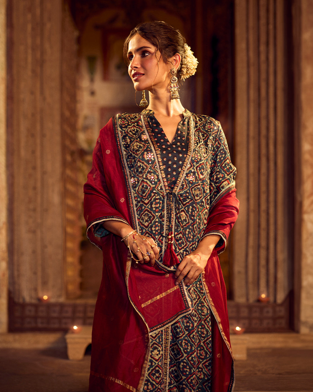 Roshanara Inara Bagru Dabu Kurta