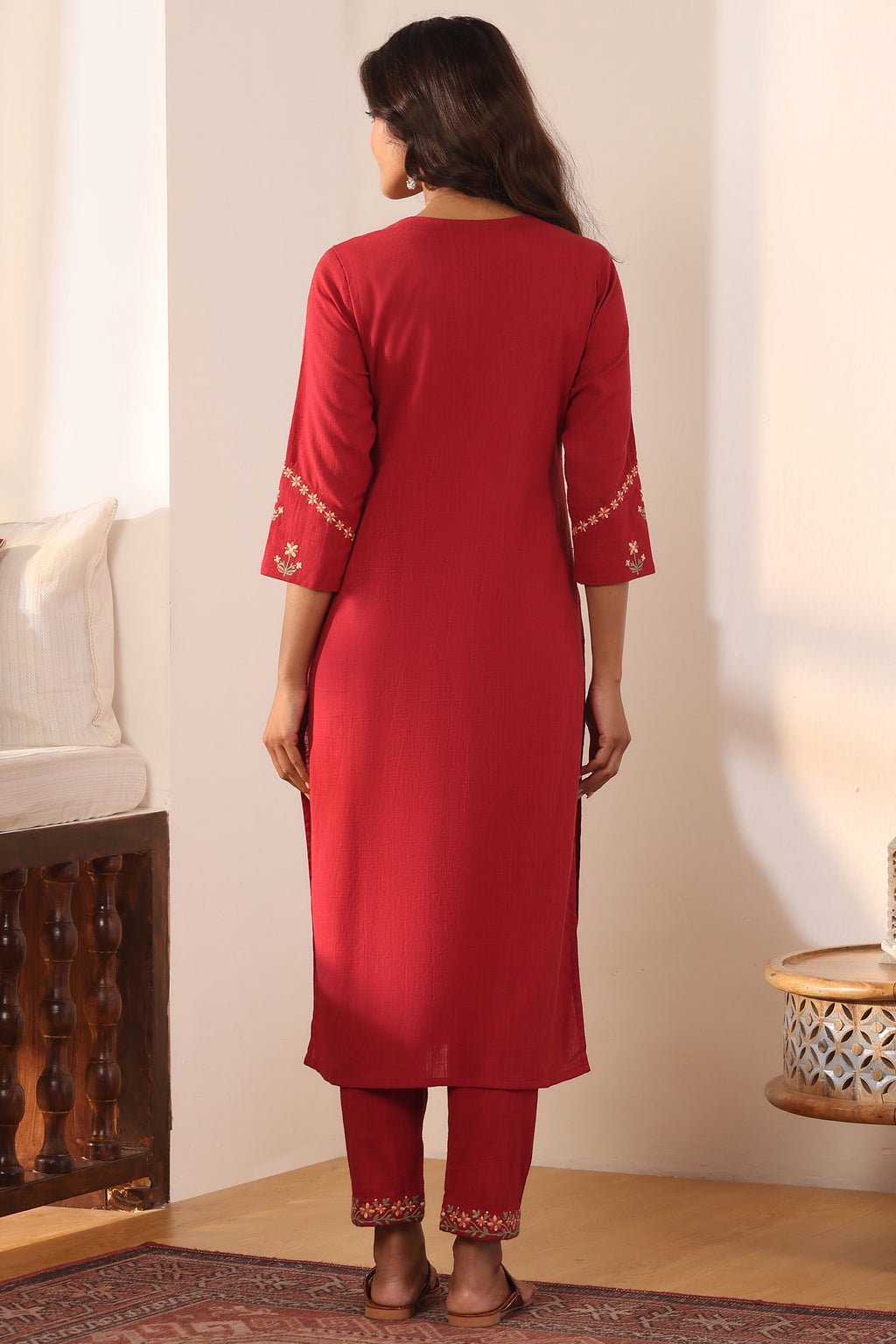 Mehraab Sabeen Red Kurta