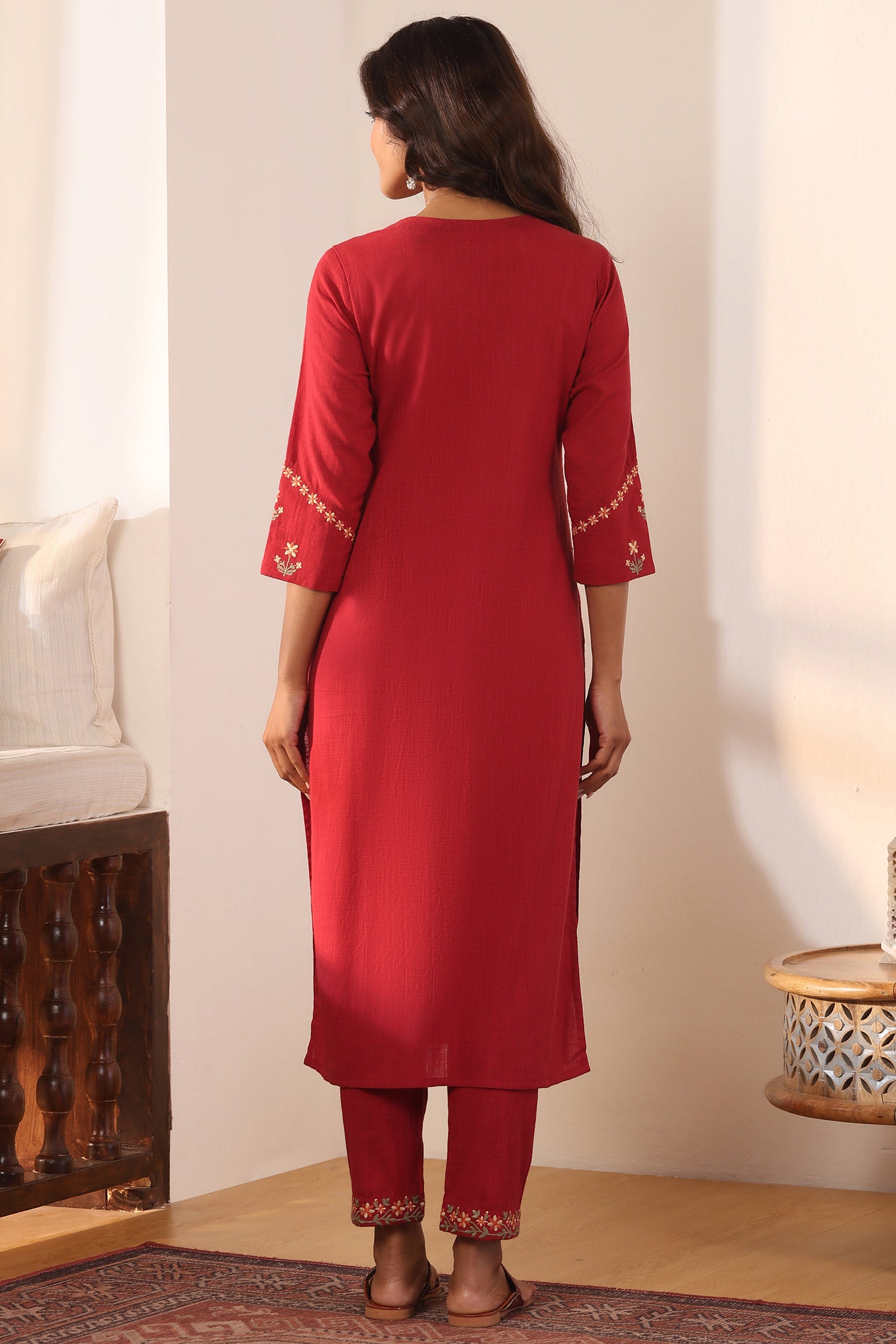 Mehraab Sabeen Red Kurta