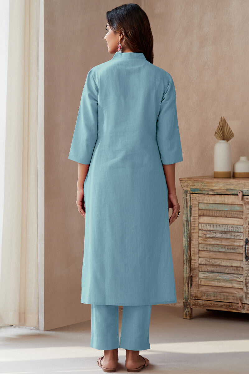 Roza Shirin Blue Kurta