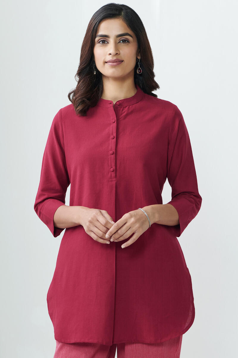 Roza Jannat Maroon Handloom Loungewear Set