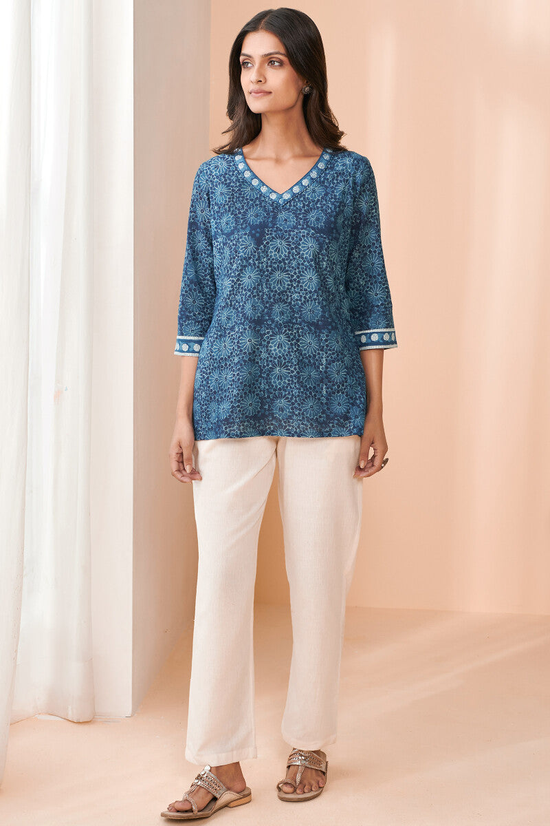 Sehra Nosheen Indigo Top