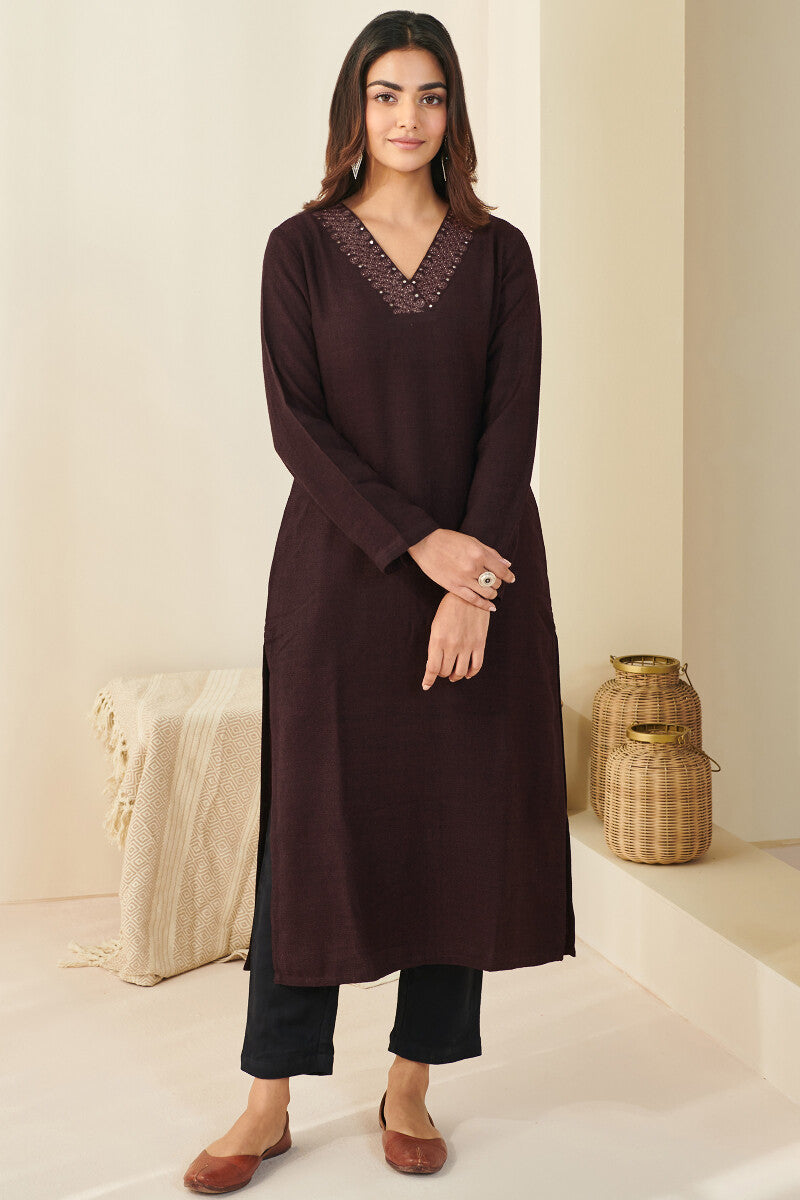 Naadirah Kashaf Faux Wool Handloom Kurta