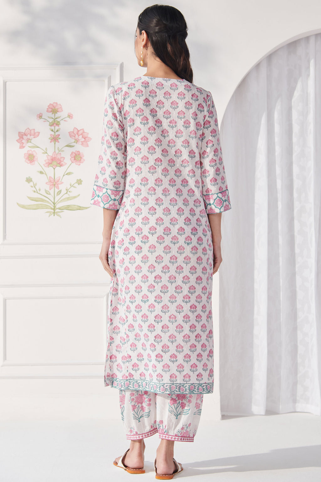 Gulbahar Faizah Sanganeri Kurta