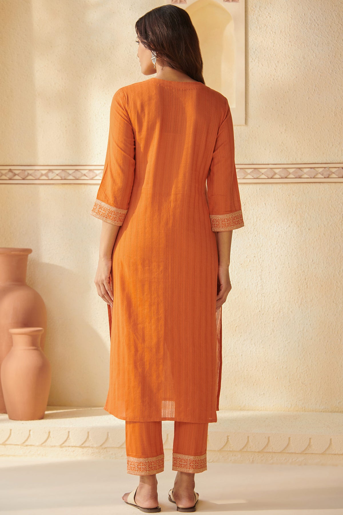 Mehraab Mihira Orange Kurta
