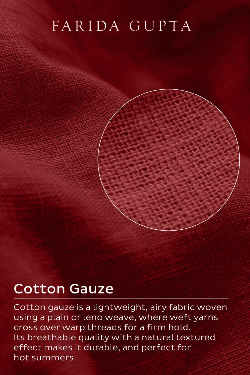 Surplus: Roza Nida Brick Red Kurta