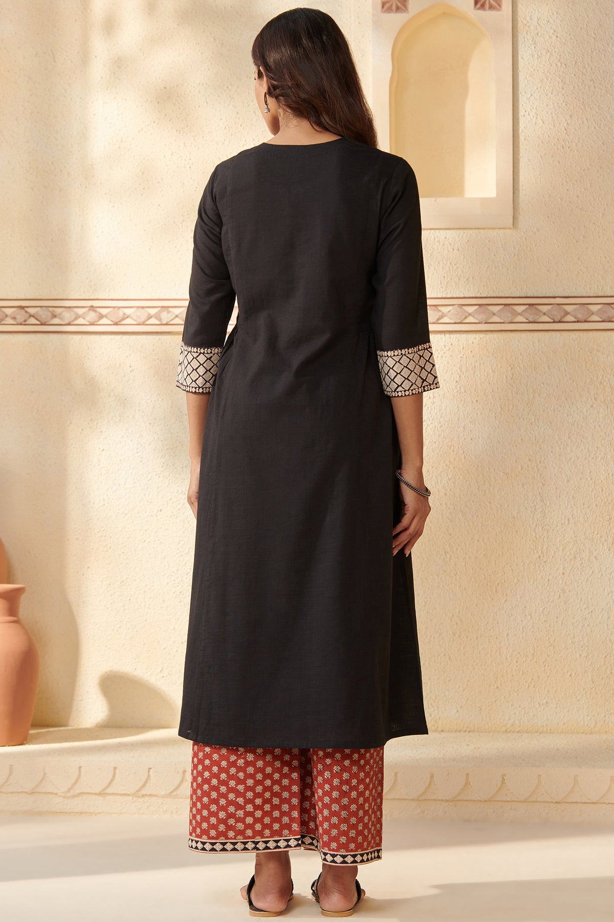 Sehra Dahlia Bagru Kurta