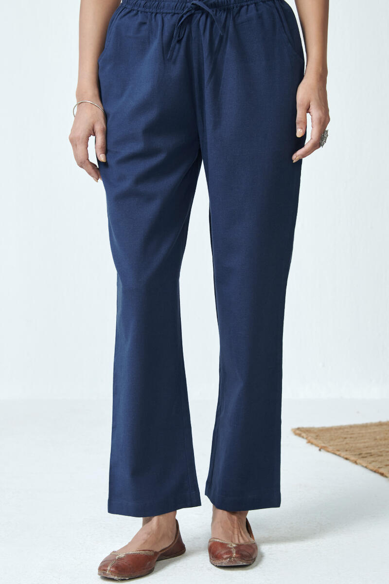 Roza Blue Flex Cotton Pants