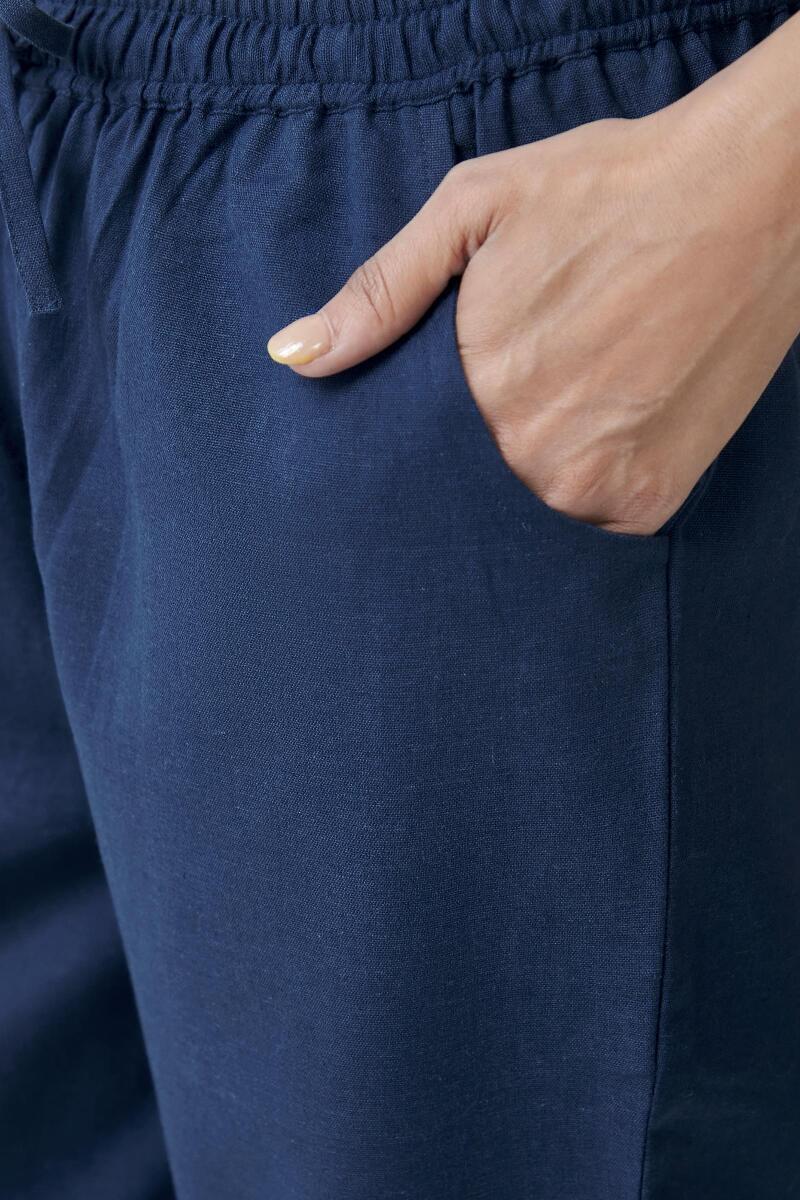 Roza Blue Flex Cotton Pants