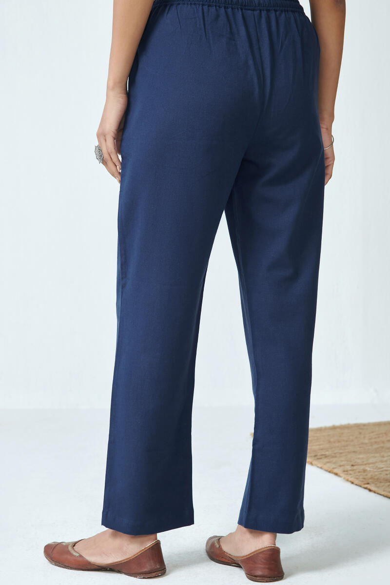 Roza Blue Flex Cotton Pants