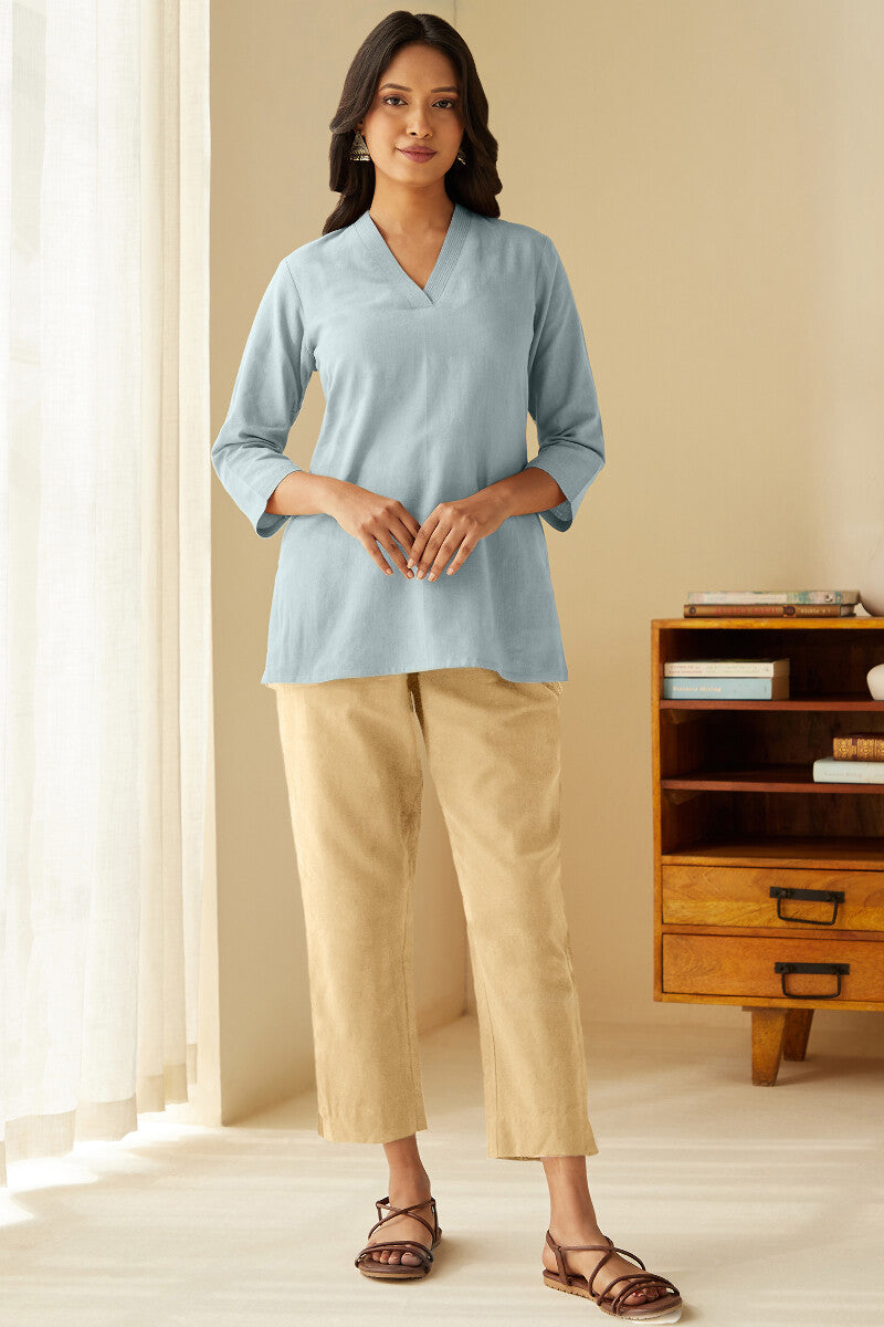 Roza Seher Sky Blue Top