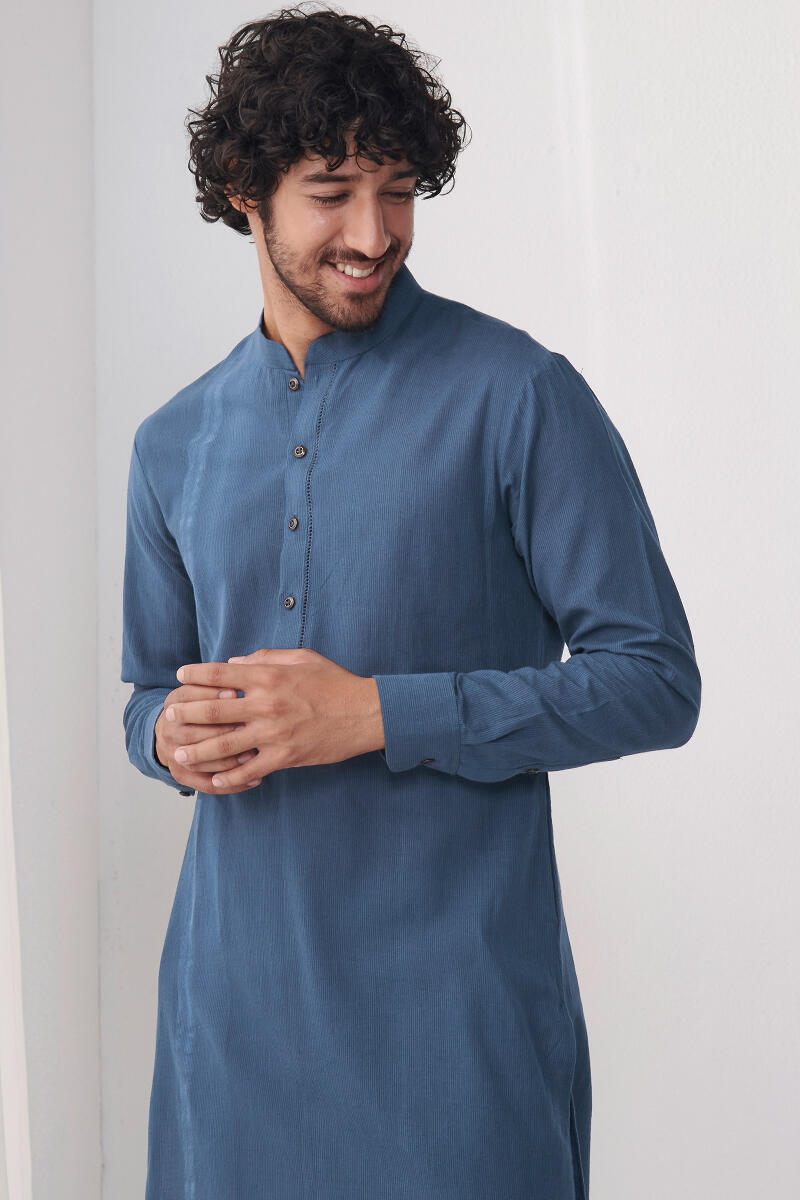 Zaid Blue Handloom Kurta