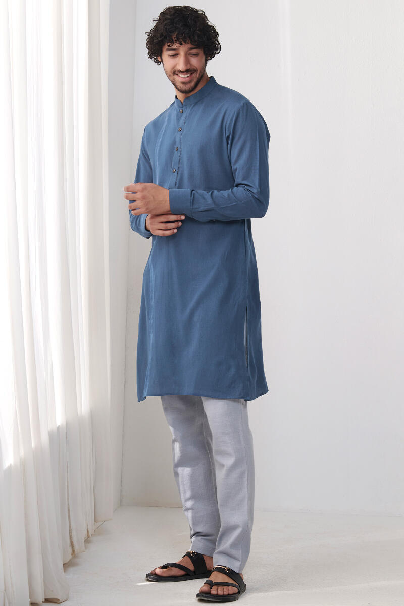 Zaid Blue Handloom Kurta