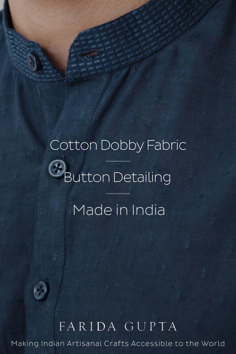 Zaid Vivaan Blue Ram Buta Kurta