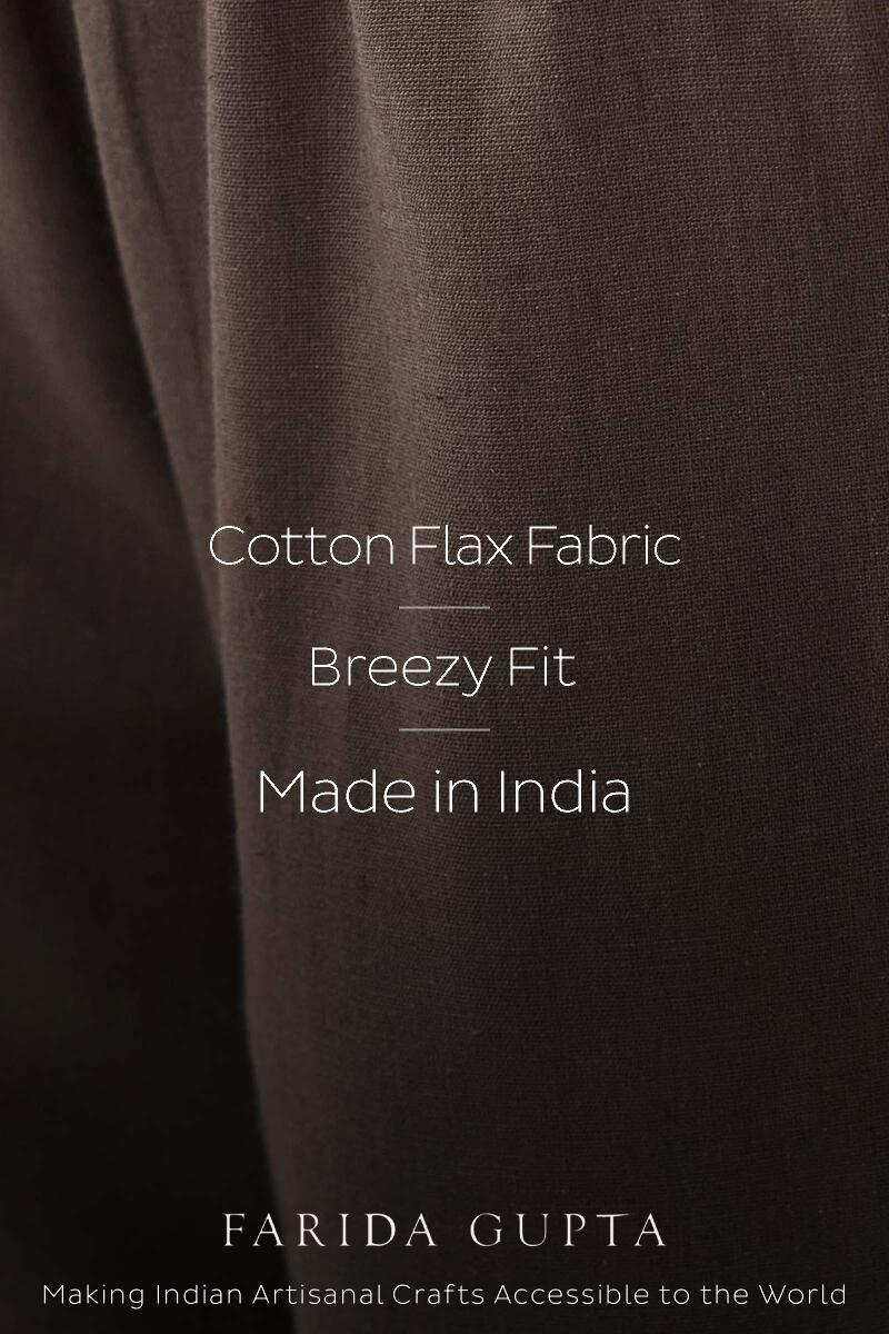 Roza Brown Flax Cotton Farsi