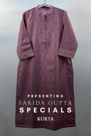 Pink Block Printed Handcrafted Straight Cotton Kurta