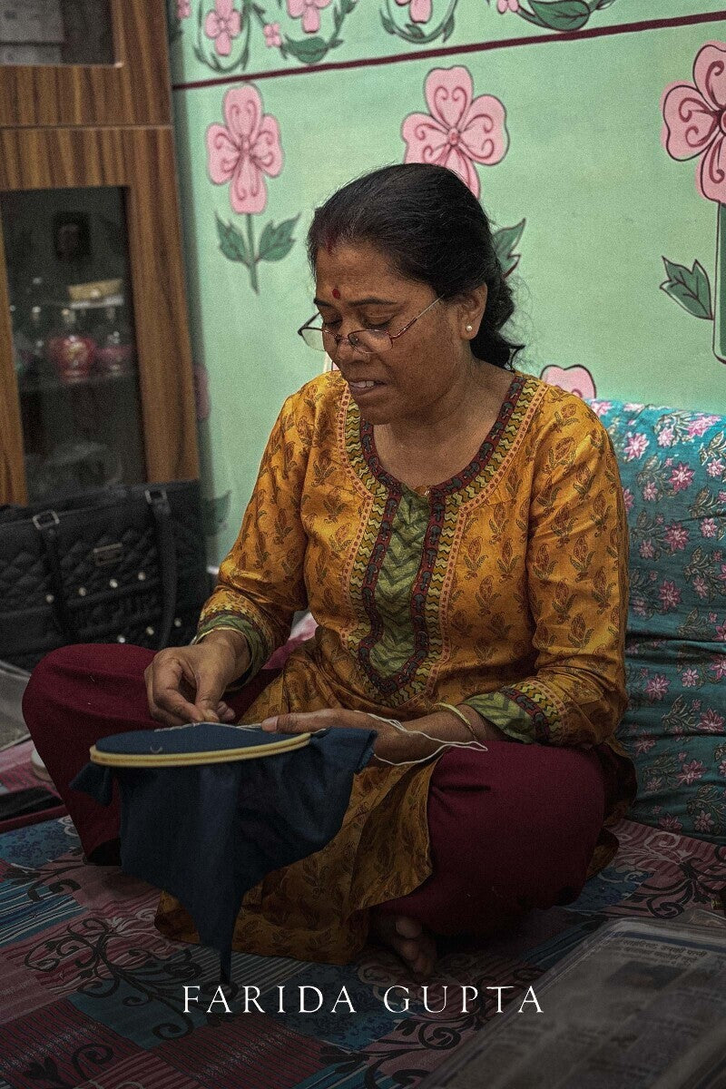 Kashida Kiara Blue Kurta