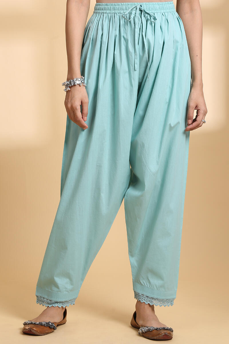 Falak Sea Green Lawn Cotton Salwar