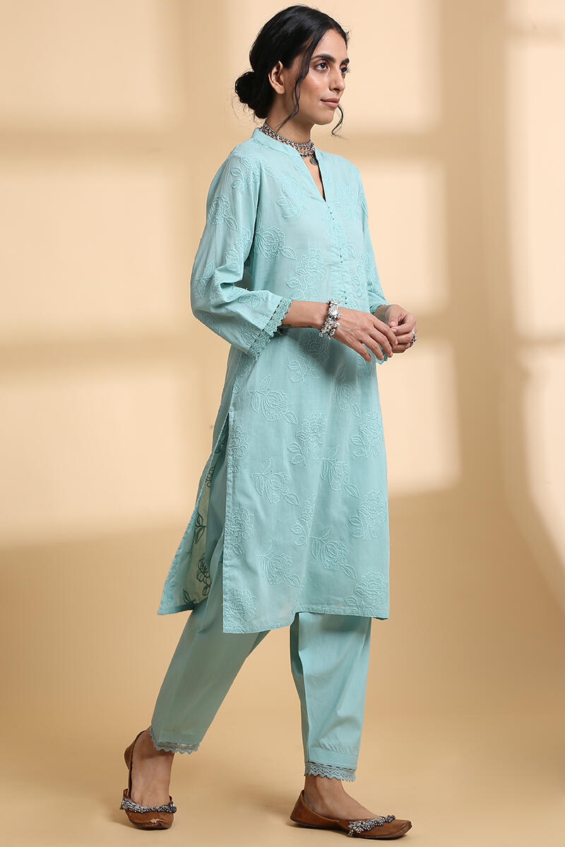 Falak Sea Green Short Kurta