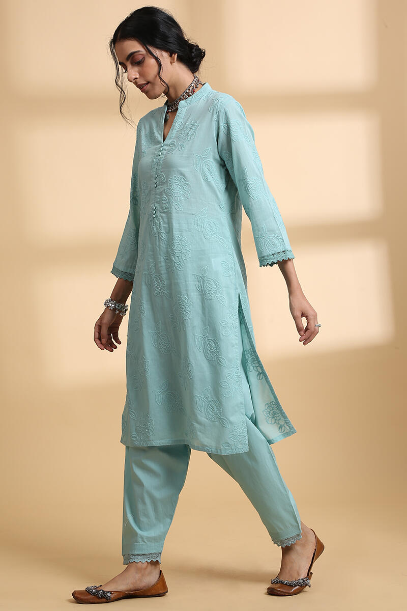 Falak Sea Green Short Kurta