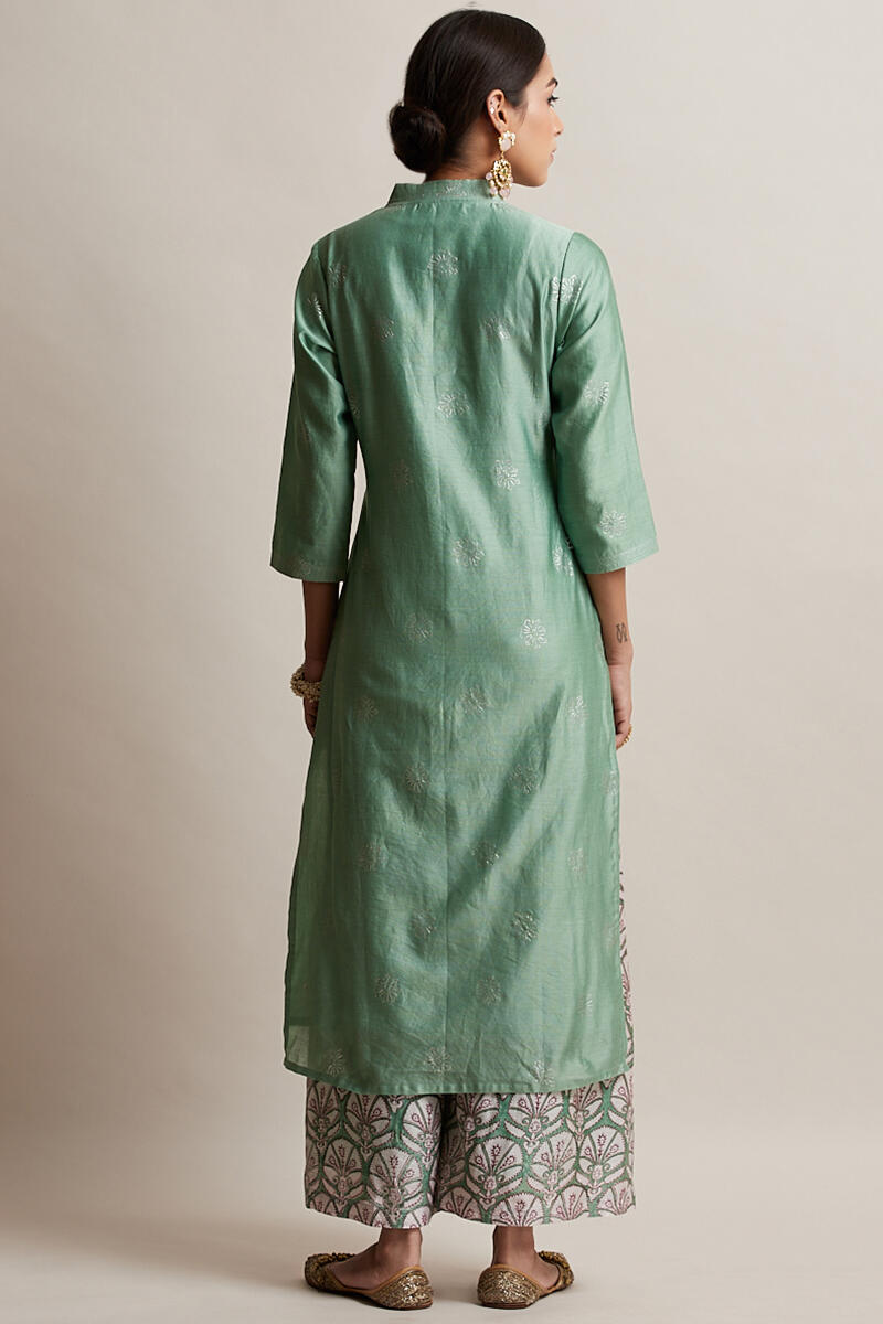 Gul Bano Green Chanderi Kurta
