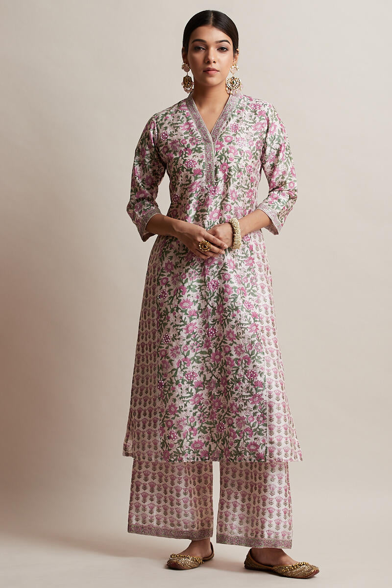 Gul Bano Jasmine Chanderi Kurta