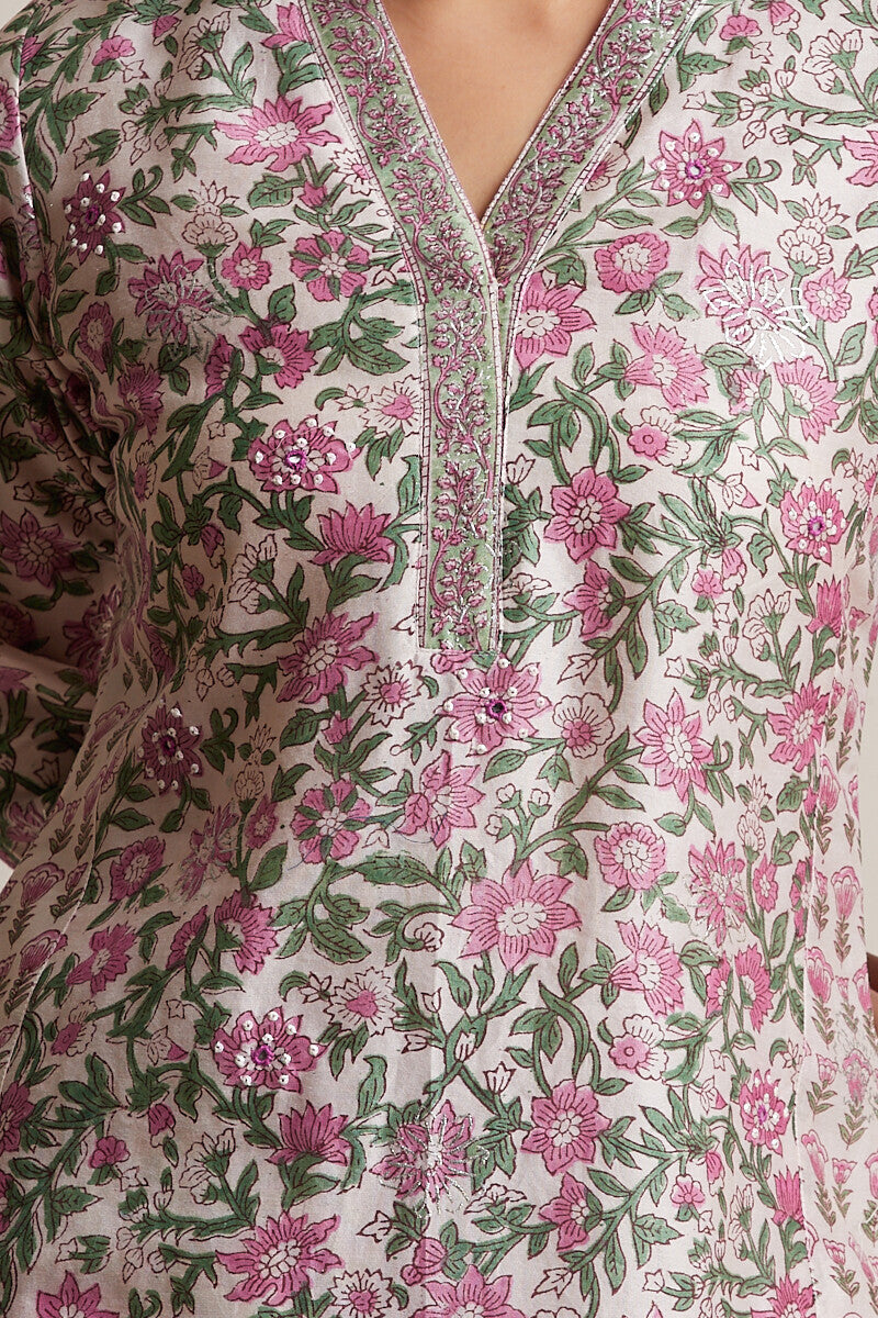 Gul Bano Jasmine Chanderi Kurta