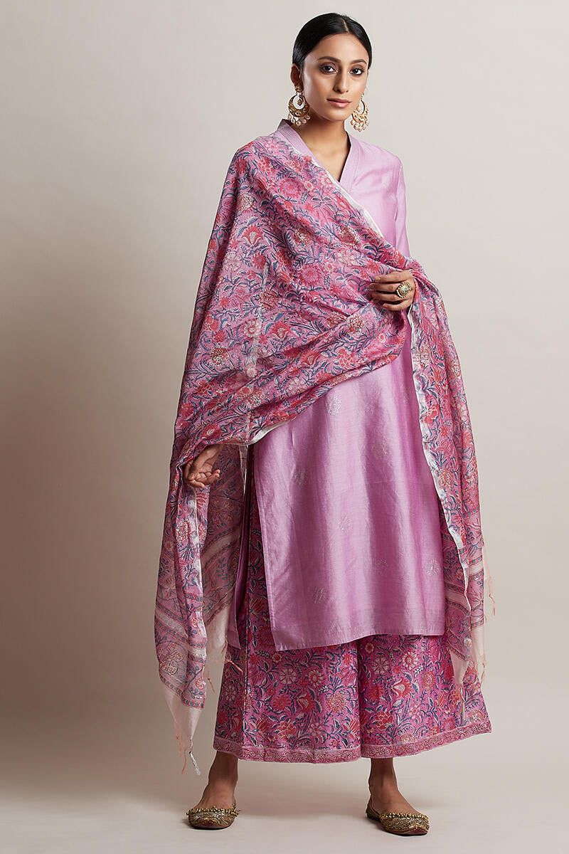 Gul Bano Lavender Chanderi Kurta