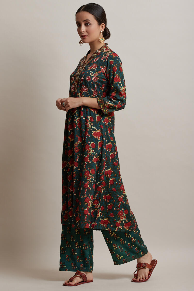 Nur Zeenat Shantung Kurta