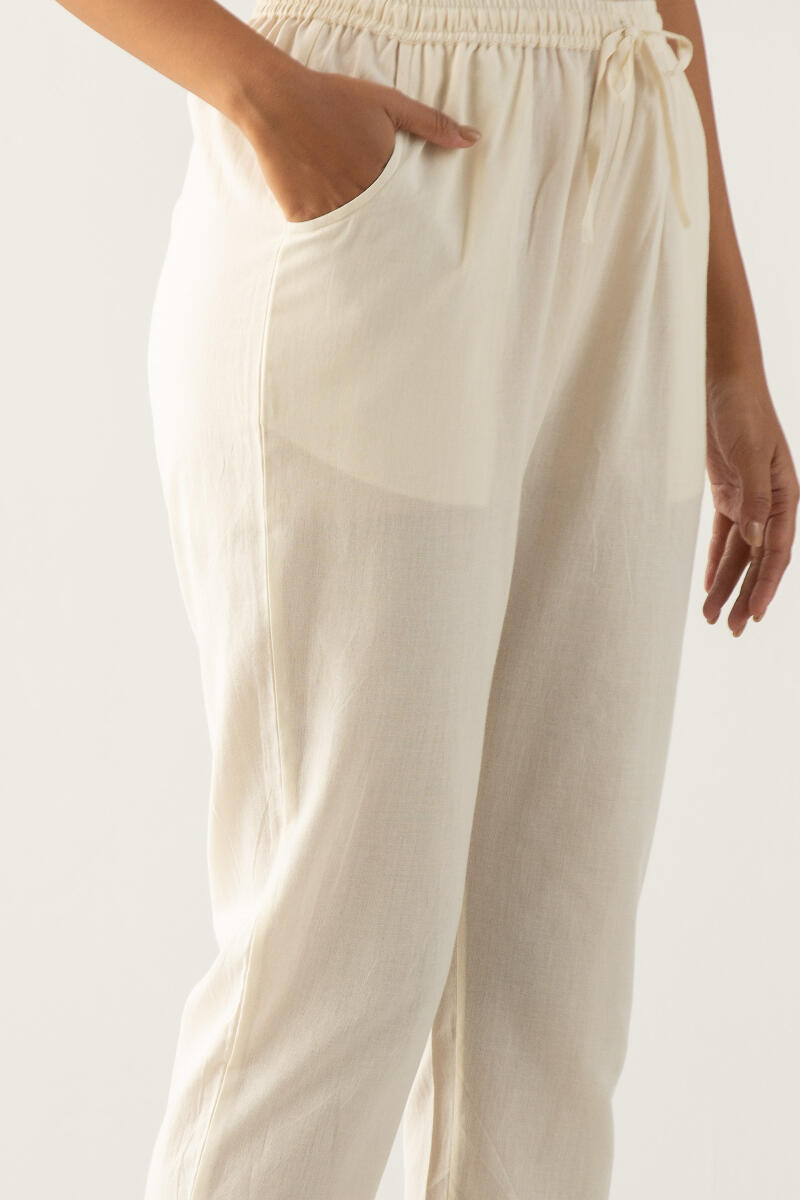 Kashida White Narrow Pants