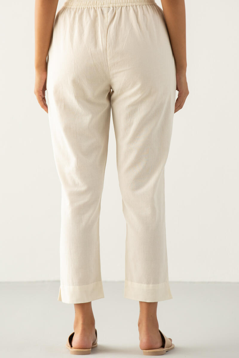 Kashida White Narrow Pants
