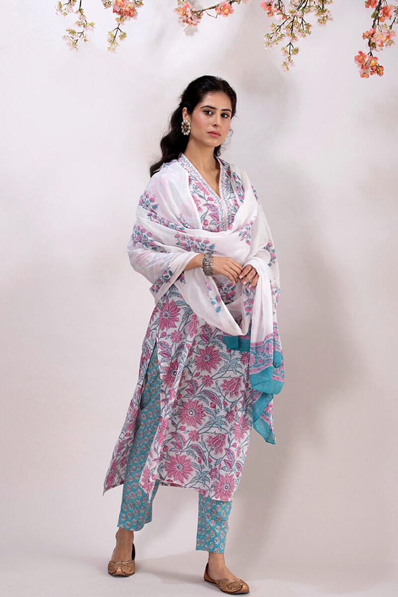 Roz Meher Jazmin Block Printed Cigarette Pants