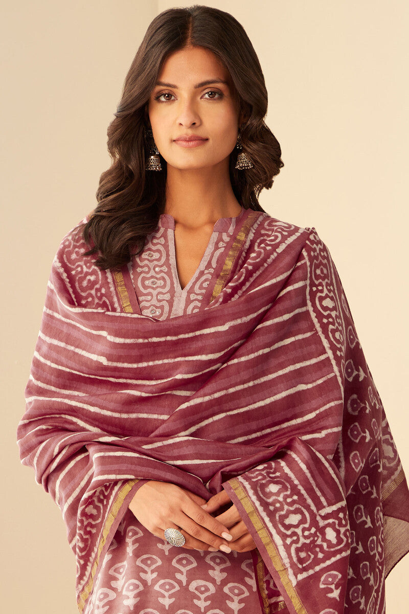 Sehra Zarah Pink Dabu Dupatta